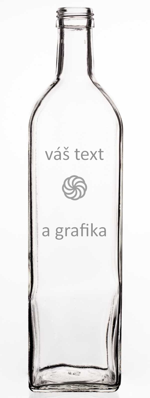 Láhev "Maraska" 1,0 s grafikou