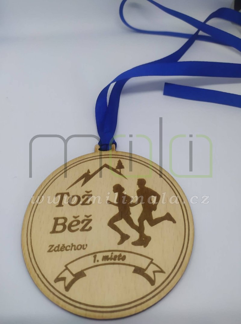 Dřevěná medaile 6cm se stuhou - grafika