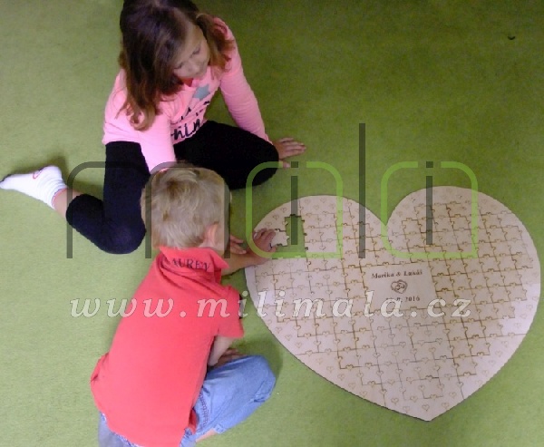 Puzzle SRDCE "M" - 91 dílků