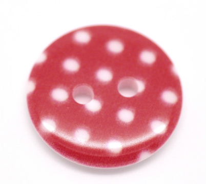 Plastový knoflík 18 mm - PUNTÍK ČERVENÝ