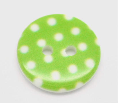 Plastový knoflík 18 mm - PUNTÍK ZELENÝ