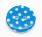 Plastový knoflík 18 mm - PUNTÍK MODRÝ