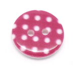 Plastový knoflík 18 mm - PUNTÍK KARMÍNOVÝ