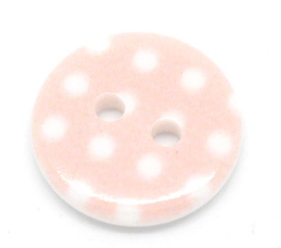 Plastový knoflík 18 mm - PUNTÍK RŮŽOVÝ