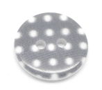 Plastový knoflík 18 mm - PUNTÍK ŠEDÝ