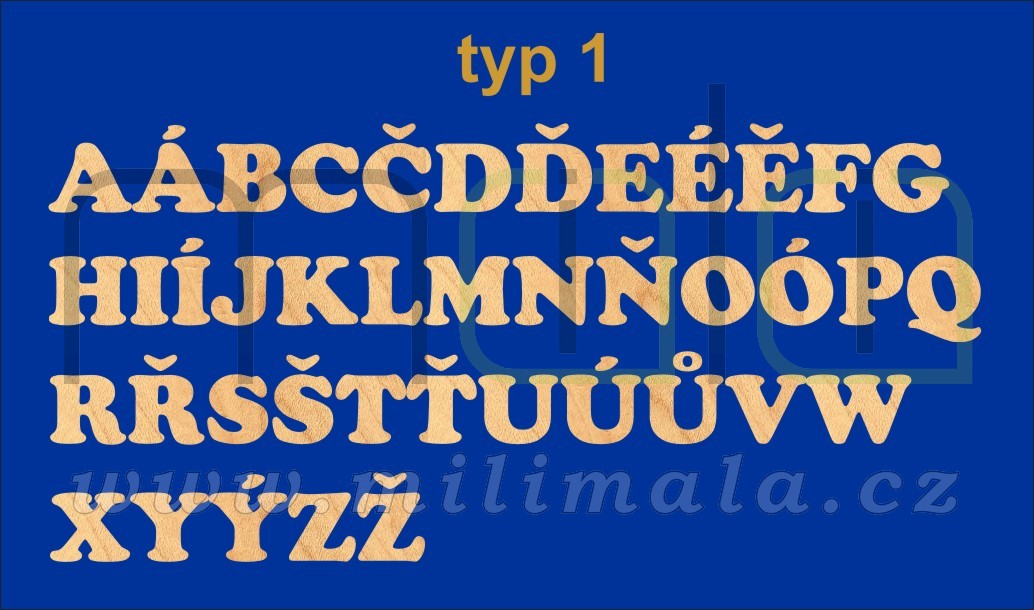 Filcová písmenka, číslice, znaky - tl. 3 mm - Typ 01 - 1 ks