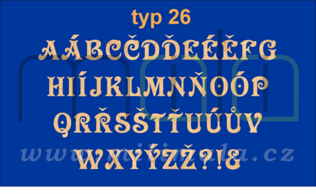 Dřevěná písmena, číslice - 3 mm bříza - Typ 26 - 1 ks
