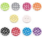 Plastový knoflík 18 mm - PUNTÍK ČERVENÝ