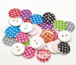 Plastový knoflík 18 mm - PUNTÍK ČERVENÝ
