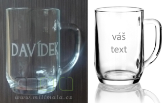 Gravírovaný půllitr Klasik s nápisem