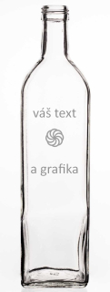 Láhev "Maraska" 1,0 s grafikou