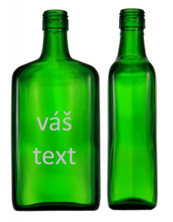 Láhev "Amareto" 0,7 zelená - s nápisem